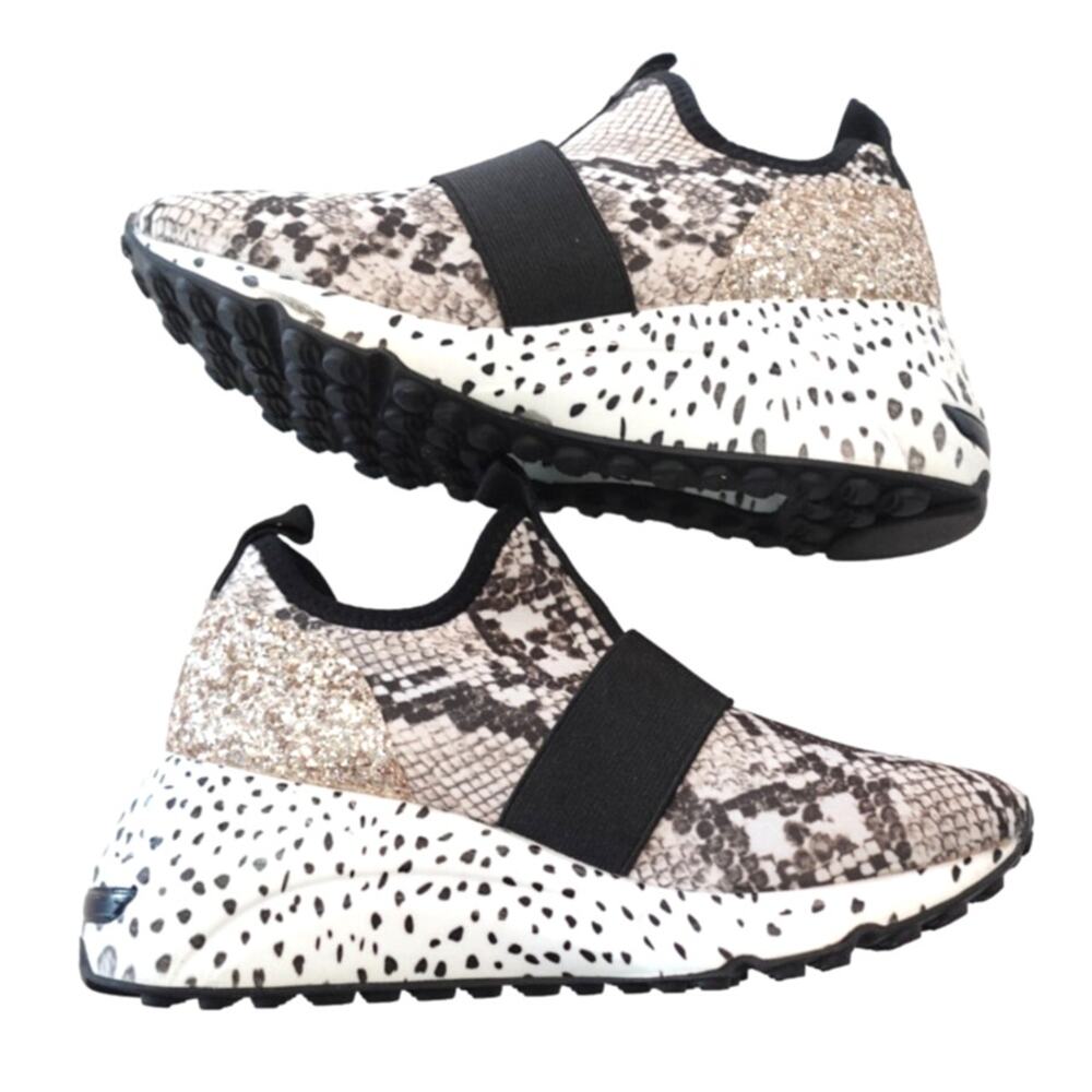 Steve Madden I Boa Print I Gold Glitter I Platform Wedge I Sneakers